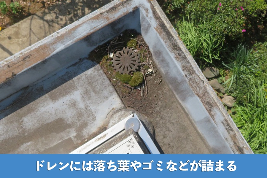 ドレン（排水溝）に詰まったゴミや泥