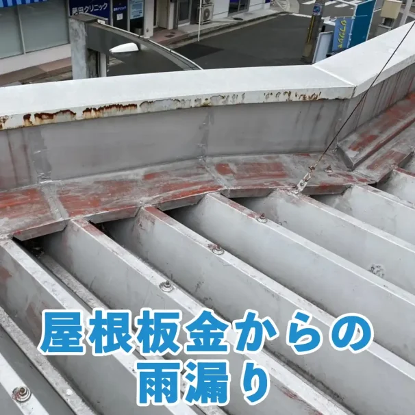 屋根の板金からの雨漏り