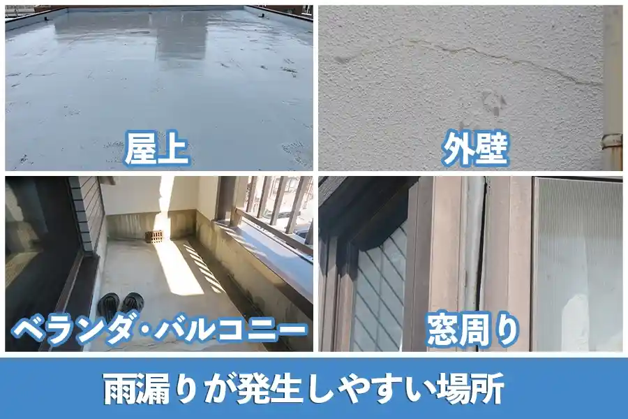 雨漏りが発生しやすい場所