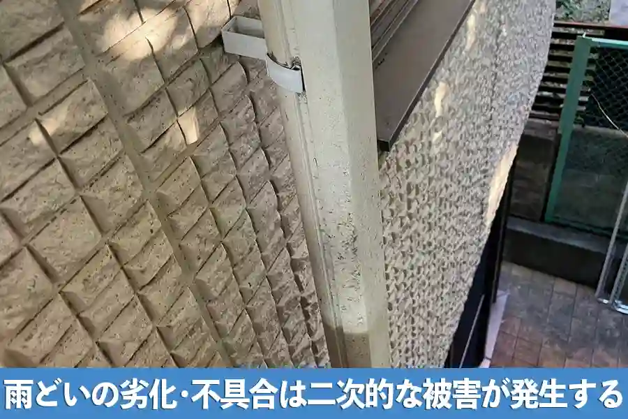 雨どいの劣化・不具合は二次的な被害が発生する