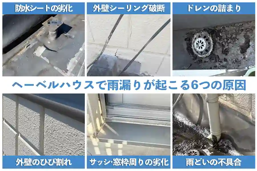へーベルハウスで雨漏りが起こる6つの原因
