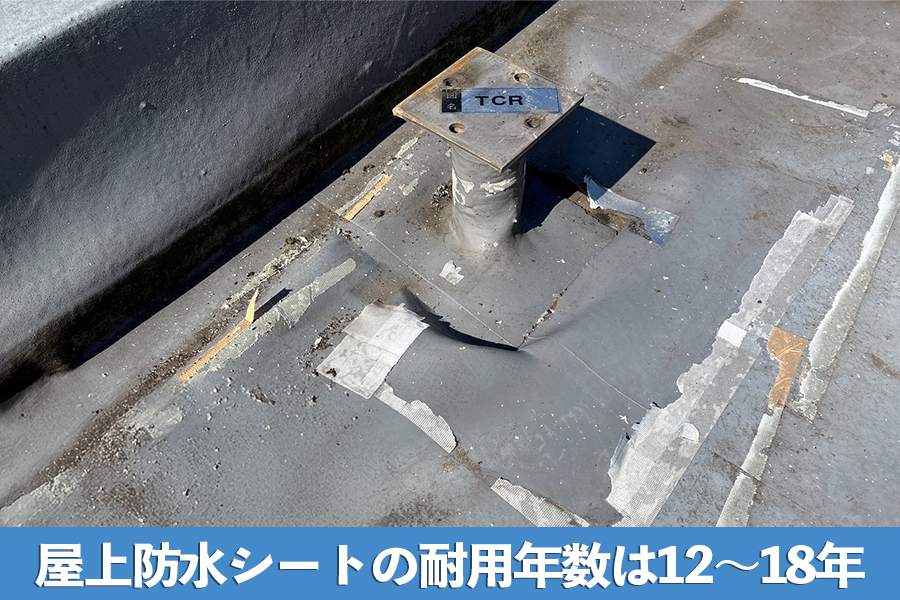 屋上防水シートの耐用年数は12～18年