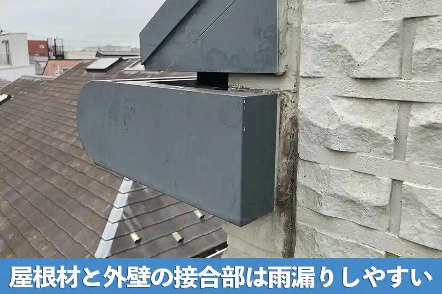 屋根材と外壁の接合部は雨漏りしやすい