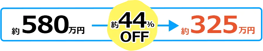 約580万円→約325万円　約44%OFF