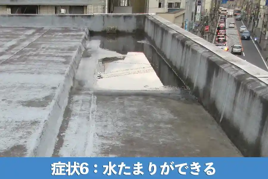 症状6：水たまりができる
