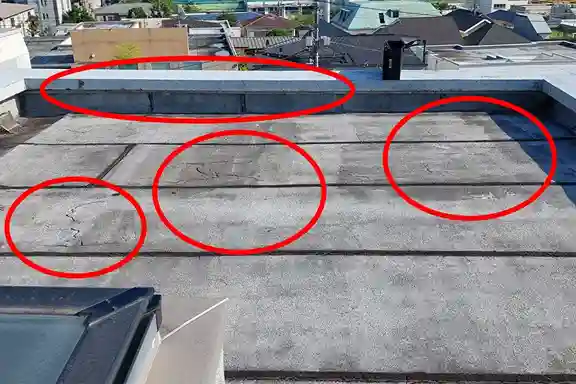 防水層の経年劣化